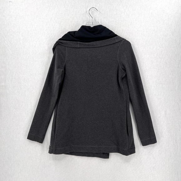 LULULEMON Savasana Wrap Cardigan Women 4 Gray Heather Charcoal Black Long Sleeve - Picture 2 of 16